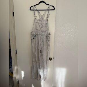 Free People conductor stripe overalls size small